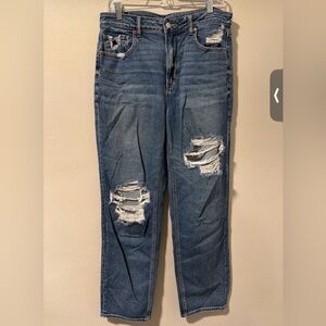 American Eagle Outfitters Ripped Blue Boyfriend Jeans